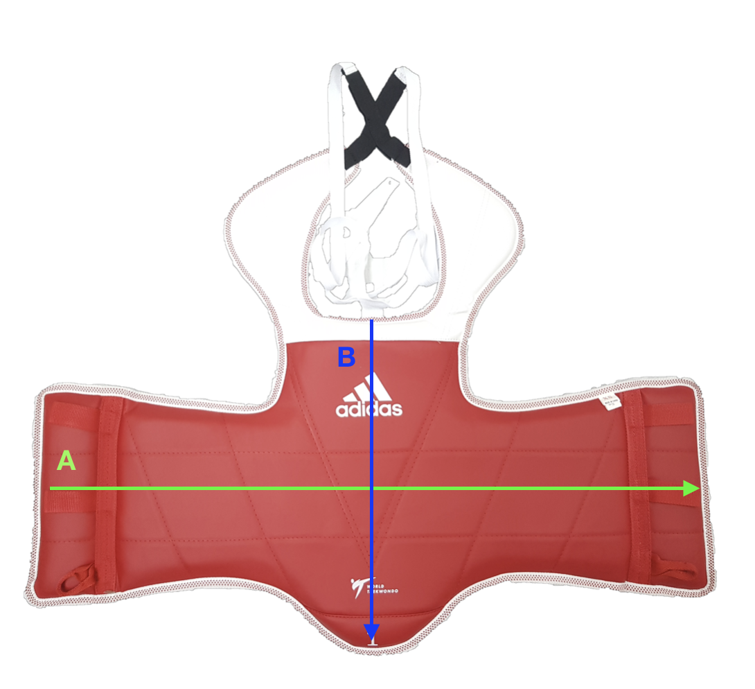 Adidas WT Approved Reversible Chest Guard SIZE CHART
